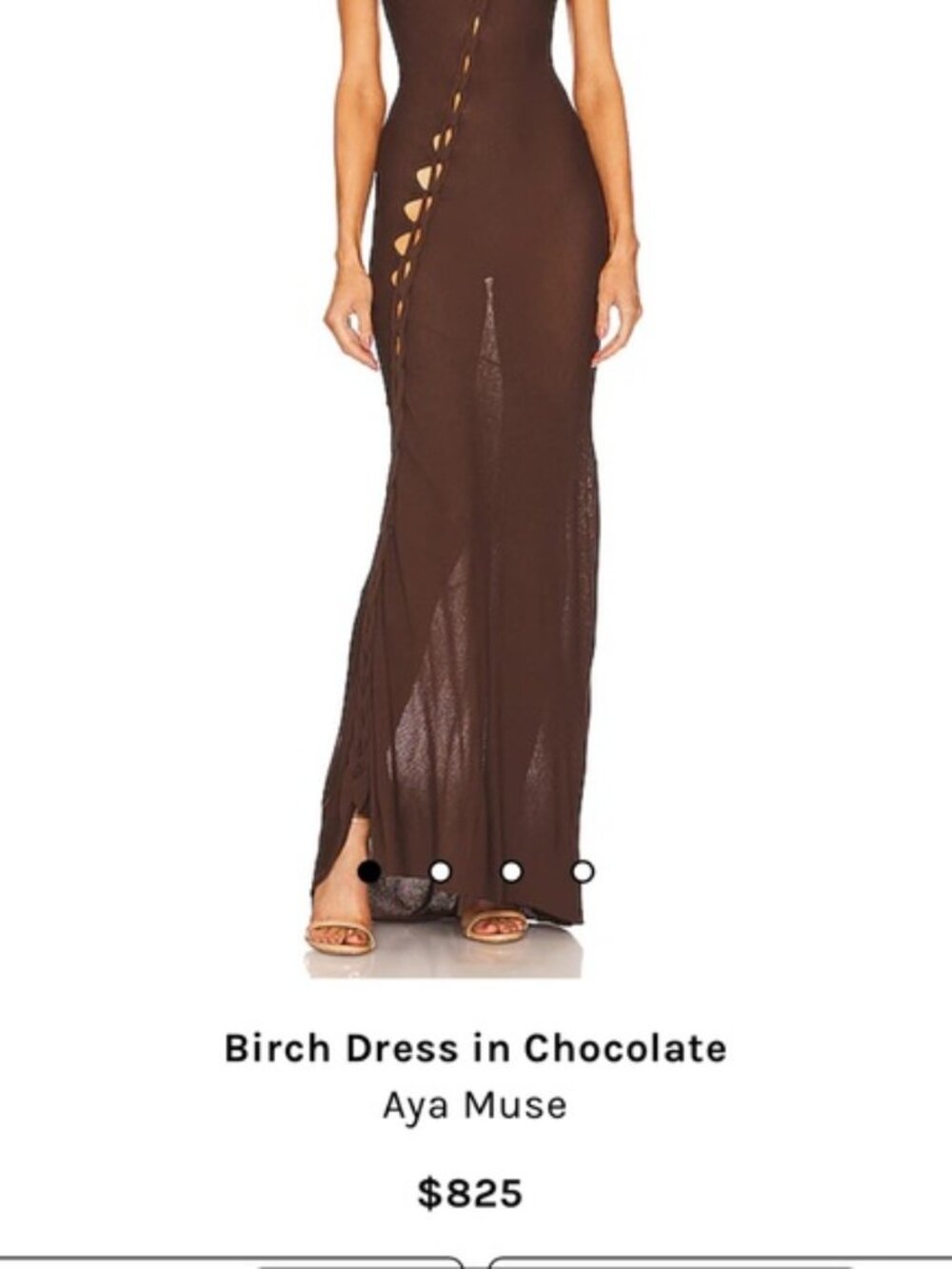 Aya Muse Birch Asymmetric Maxi Dress in Brown Size XS - Picture 2 of 8